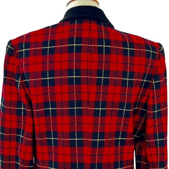 Vintage Pendleton Womens Tartan Plaid Blazer Jacket Sz M 100% Virgin Wool Lined - Picture 5 of 13